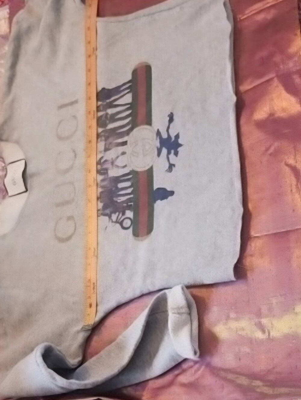 Gucci Womans Light Gray Logo Stripe Graphic Sweatshirt - Picture 8 of 12